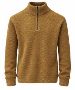 Half-zip ribbed sweater