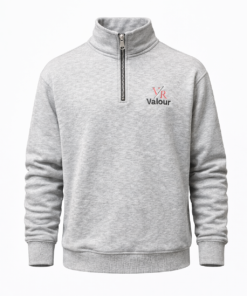 Gray half-zip sweatshirt