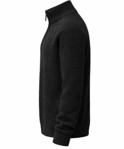 Alternative view of Black Knitted Quarter Zipper