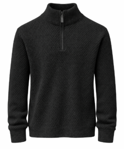 Black Knitted Quarter Zipper