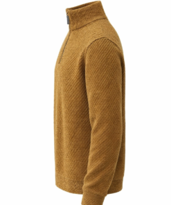 Alternative view of Brown Knitted Quarter Zipper